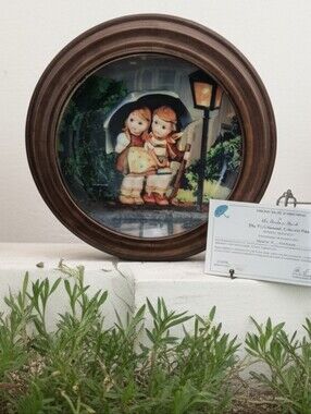 Hummel Stormy Weather Hummel-Inspired Brown Decorative Wall Plate